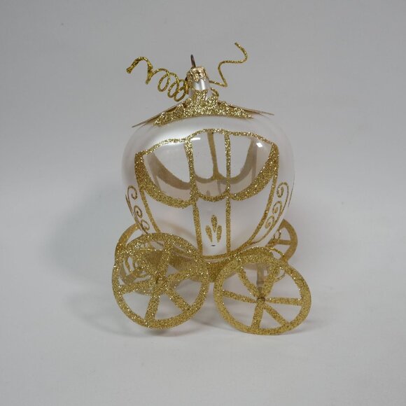 Radko Italian Cinderella's Pumpkin Carriage Ornament Glass & Glitter OOP RARE - Picture 1 of 3